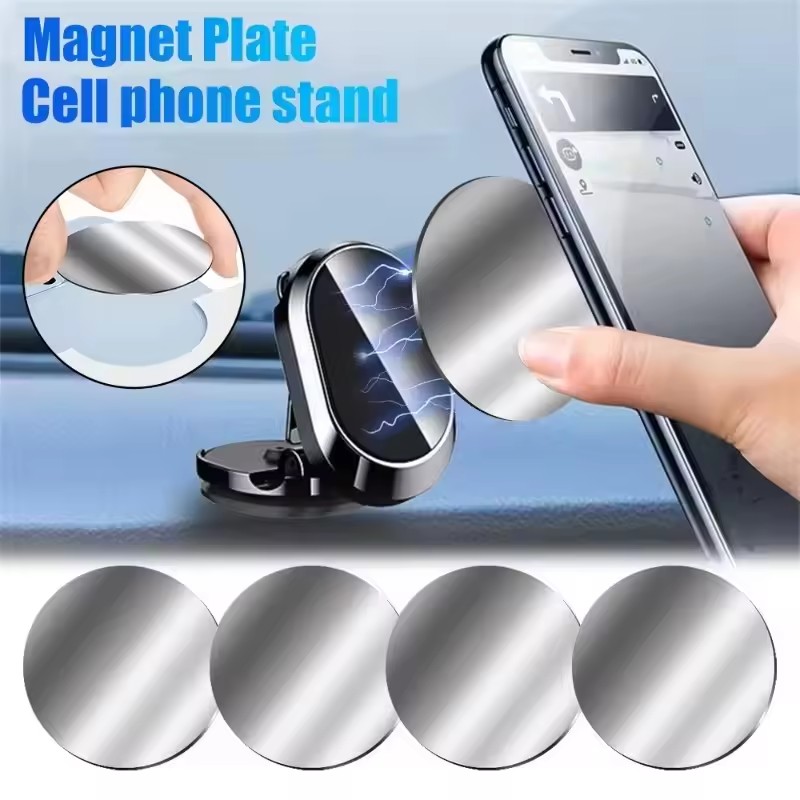 1/50個入り 超薄型金属プレートステッカー。磁石式の車載用 - Phone Accessories Holder Car のレビューと価格